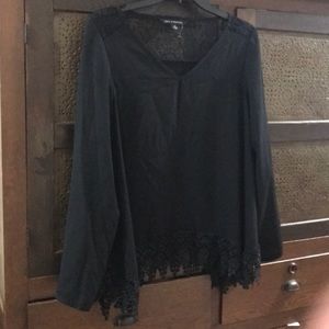 Black see through blouse